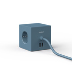 AVOLT Square1 3x Jatkojohto + 2x USB-A Ocean Blue