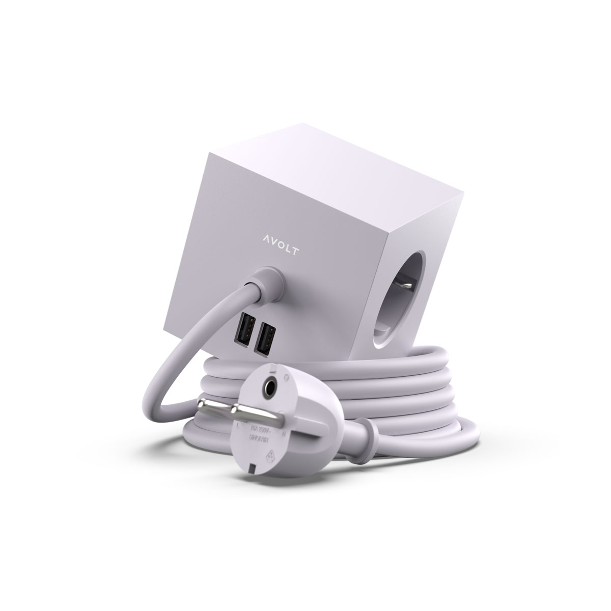 AVOLT Square1 3x Jatkojohto + 2x USB-A Gotland Grey
